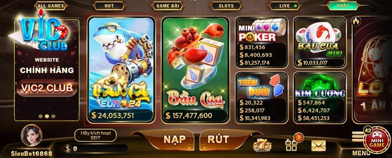 Các tựa game bắn cá cực hot tại Vic Club