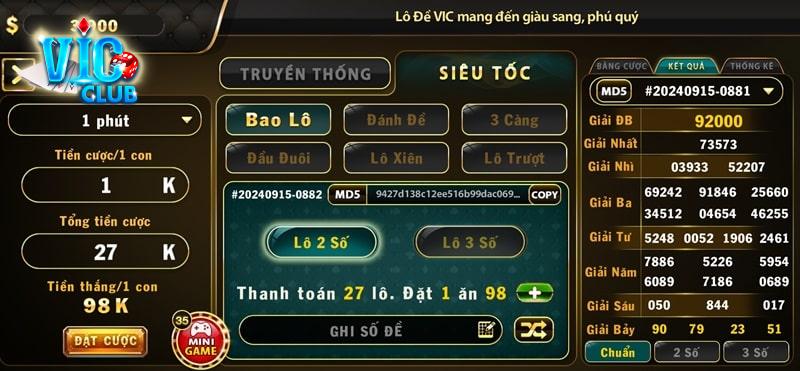 Hướng dẫn cách chơi lô đề siêu tốc tại Vic Club